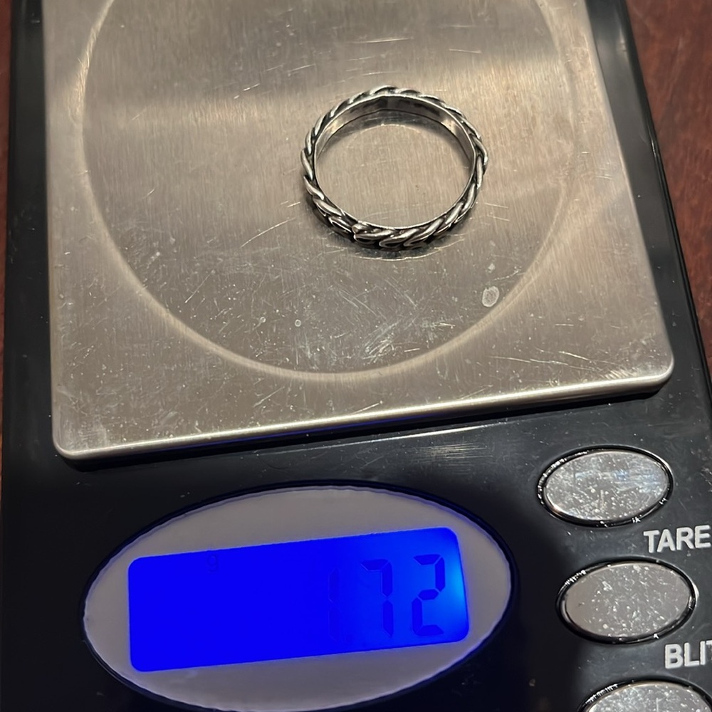 Sterling Scroll Band Stackable Ring-6 - image 5